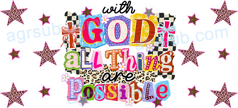 16oz UV DTF Christian With God All Things Are Possible-AH4-1023