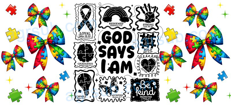 16oz UV DTF Autism Awareness-AH4-1001