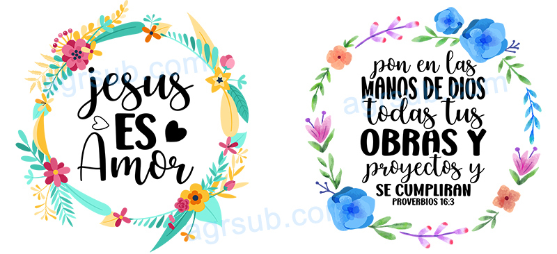 16oz UV DTF Frases Religiosas -AH4-30