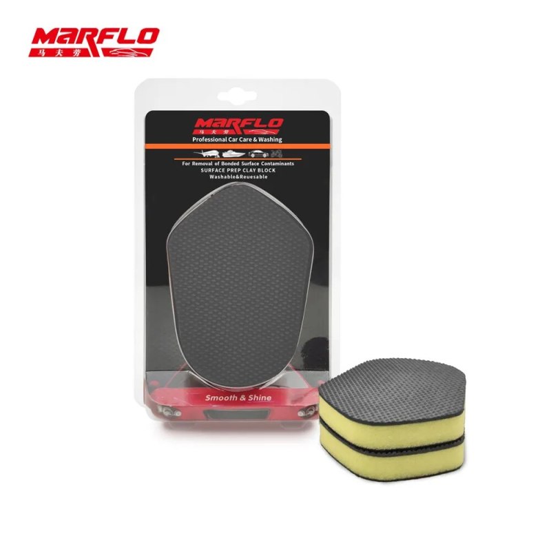 Marflo Car Care Paint Cleaner Magic Clay Bar Block Sponge Clay Pad Use Before Car Wax Paint Coating Supplies Auto Washing Tool