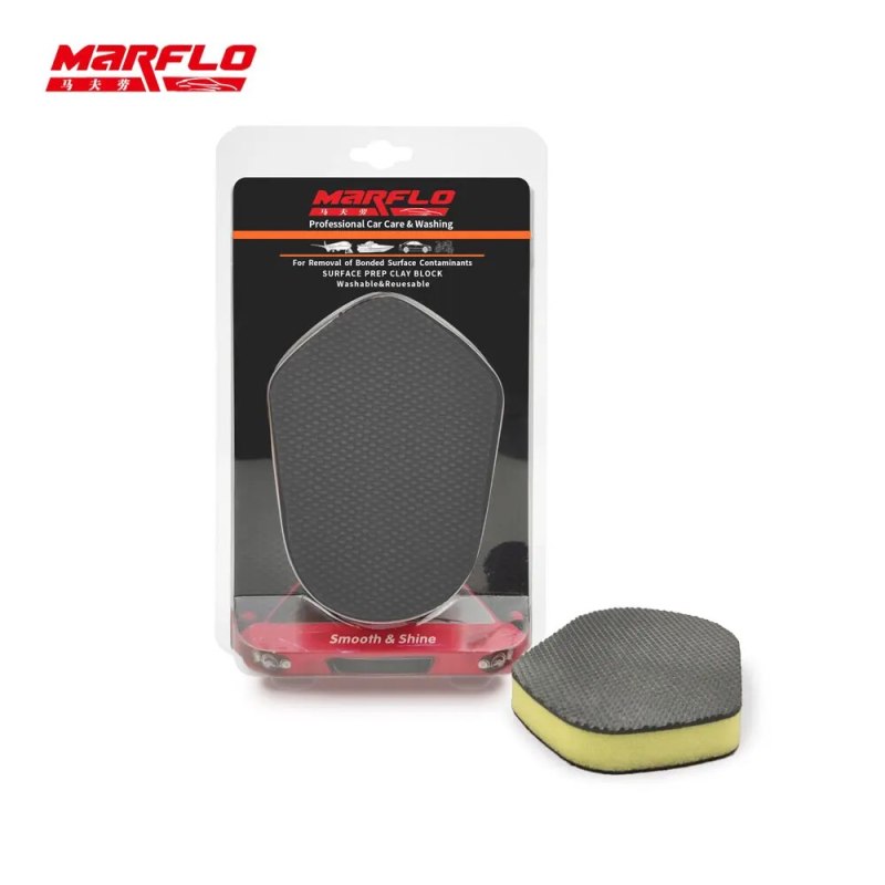 Marflo Car Care Paint Cleaner Magic Clay Bar Block Sponge Clay Pad Use Before Car Wax Paint Coating Supplies Auto Washing Tool