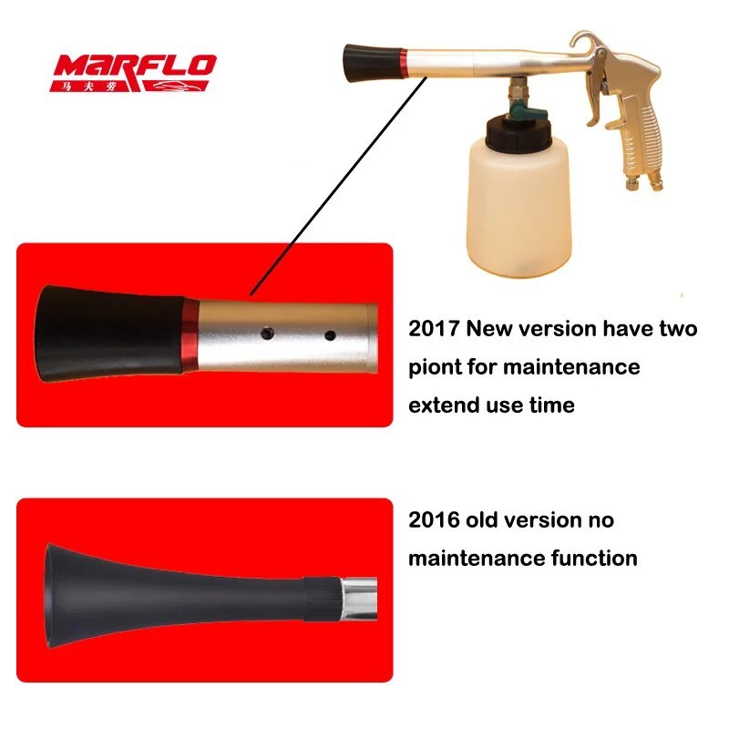 Marflo Leather Cleaner Tornado Gun Bearing Tornador Car Wash Tools High Qulaity Carpet Cleaning Tooling