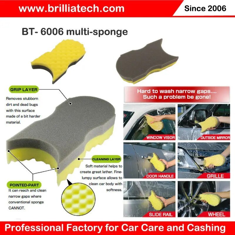 Marflo Auto Care 4 Pieces Car Wash Sponges Block for Car Washer Windown Cleaning