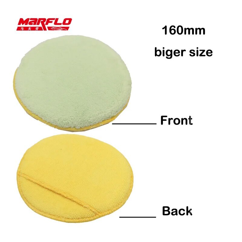Marflo Car Wash Microfiber Wax Applicator Polishing Sponges pad 160mm Biger Size High Quality