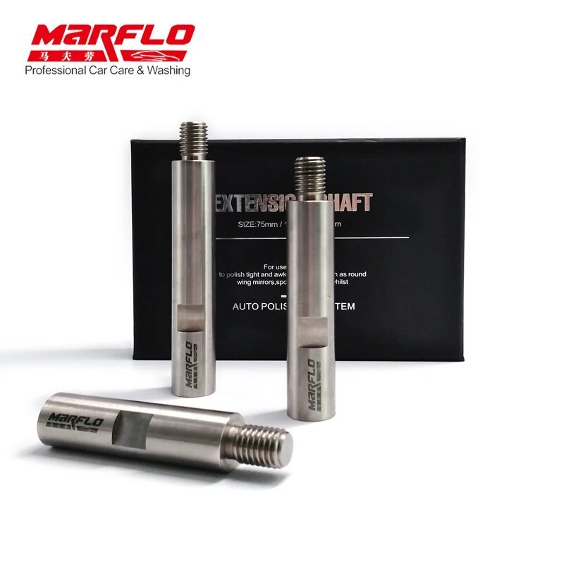 MARFLO Stainless Steel M14 Rotary Polisher Extension Shaft for Car Care Polishing Accessories Tools Auto Detailing