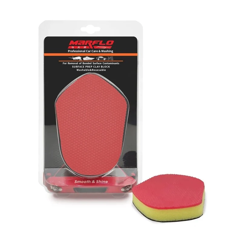 Marflo Car Care Paint Cleaner Magic Clay Bar Block Sponge Washer Pad Use Before Car Wax Paint Coating Supplies Auto Washing Tool