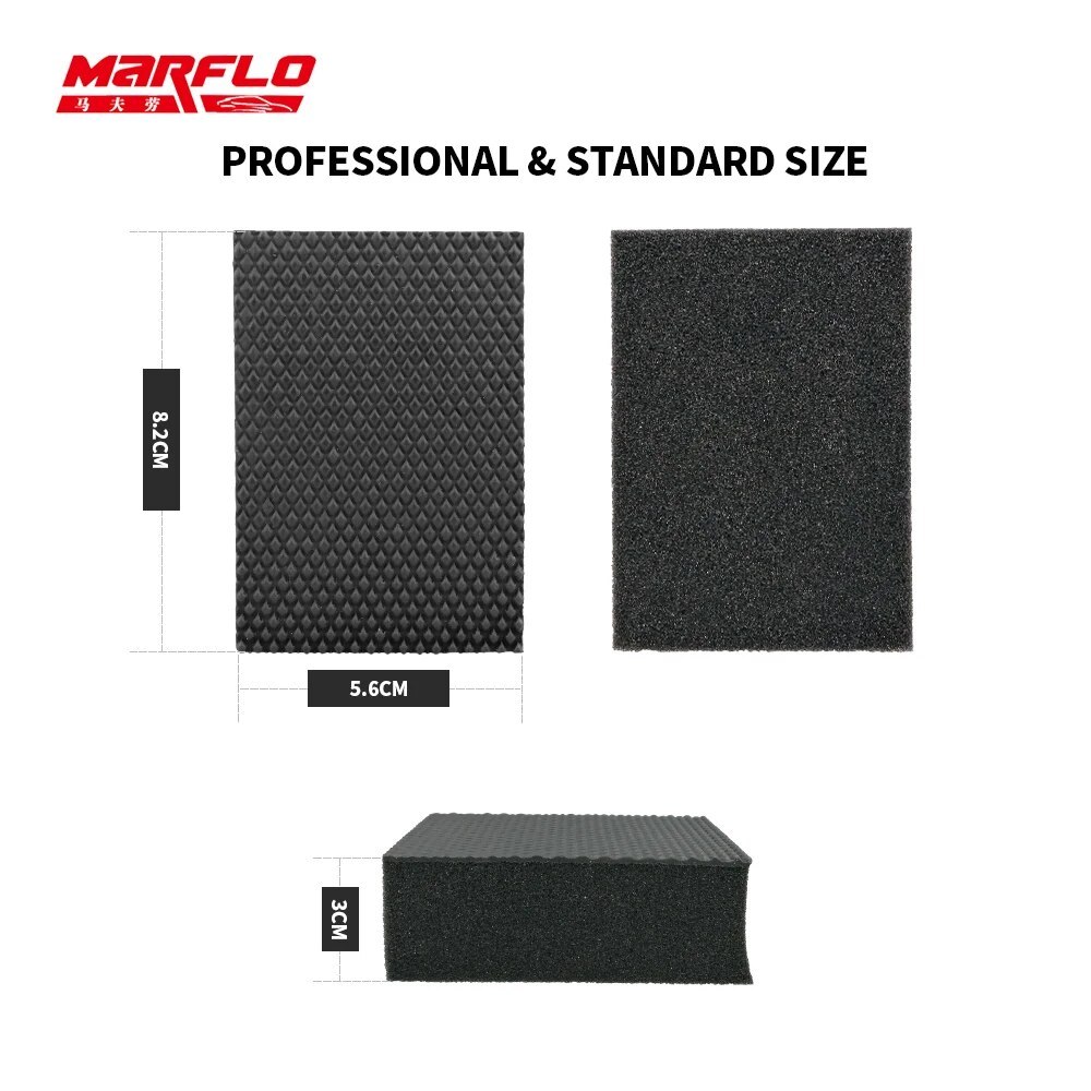 Marflo Car Cleaning Sponge Paint Magic Clay Care Paint Wash Cleaner Bar Block Speed Clay Applicator Polisher For Waxing ​Auto