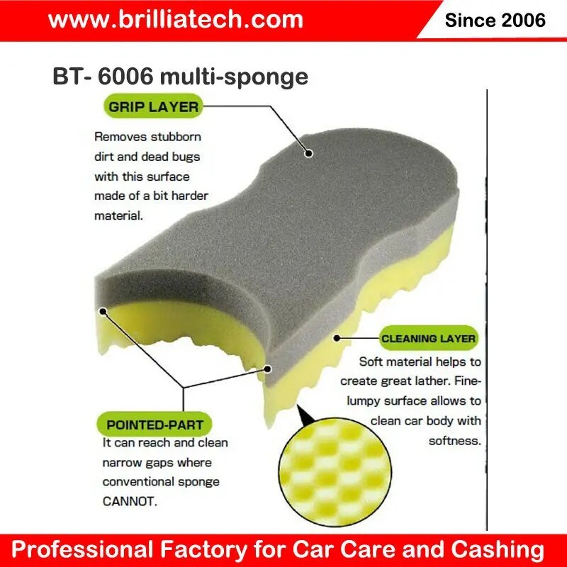 Marflo Auto Care 4 Pieces Car Wash Sponges Block for Car Washer Windown Cleaning