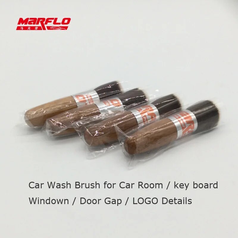 Marflo Car Wash Wood Long Hair Brush Window Leaves Blinds Cleaning Tools Cleaner Keyboard Dust Collector Auto Air Condition