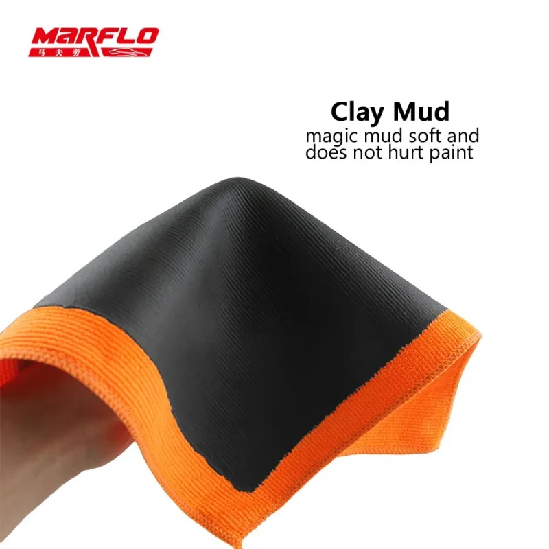 MARFLO Car Wash Magic Clay Towel Bar Cloth Microfiber Orange Edgeless Auto Care Detail Bar Clean Paint By Brilliatech
