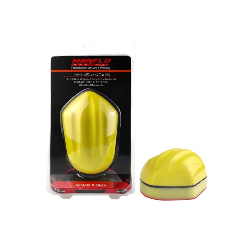 Marflo Car Care Paint Cleaner Magic Clay Bar Block Sponge Washer Pad Use Before Car Wax Paint Coating Supplies Auto Washing Tool