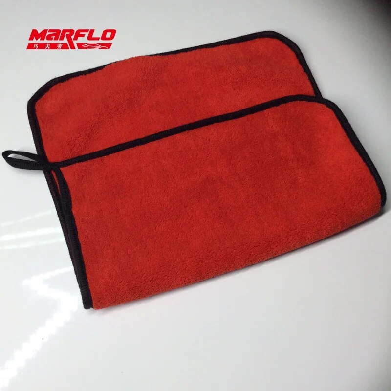 Microfiber Towel Cloth 1000gsm Car Care Wash Blue Red 2pcs in one polybag