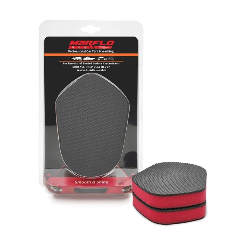 Marflo Car Care Paint Cleaner Magic Clay Bar Block Sponge Washer Pad Use Before Car Wax Paint Coating Supplies Auto Washing Tool