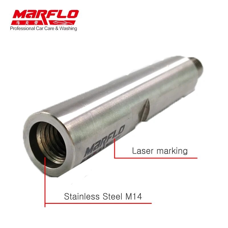 MARFLO Stainless Steel M14 Rotary Polisher Extension Shaft for Car Care Polishing Accessories Tools Auto Detailing