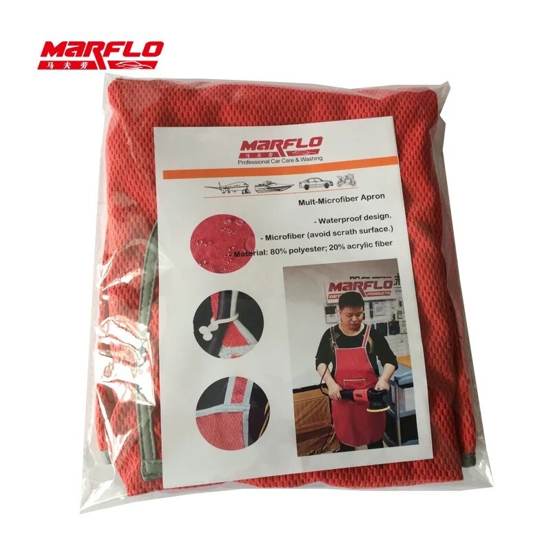 MARFLO Car Wash Care Microfiber Apron Waterproof Professional Detail Auto Cleaning Apron Accpet Customable Brilliatech