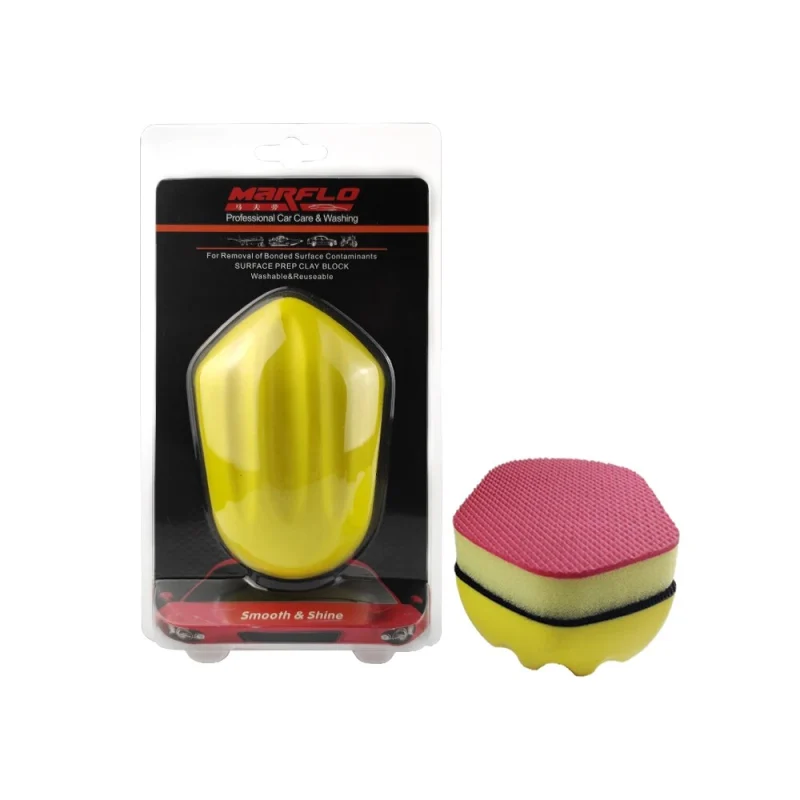 Marflo Car Care Paint Cleaner Magic Clay Bar Block Sponge Washer Pad Use Before Car Wax Paint Coating Supplies Auto Washing Tool