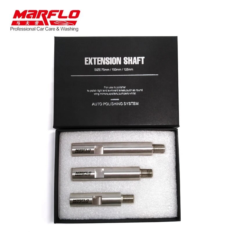 MARFLO Stainless Steel M14 Rotary Polisher Extension Shaft for Car Care Polishing Accessories Tools Auto Detailing