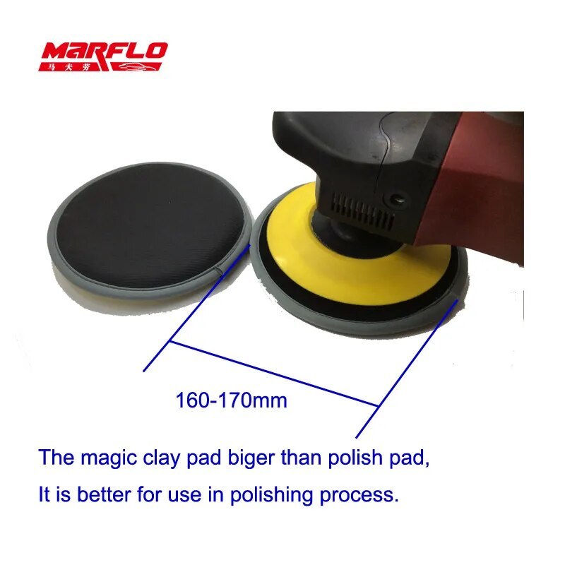 MARFLO Car Wash Polishing Sponge Pad Magic Clay Pad 170mm Sponge Buffer before Polish & Wax for Car Care Car Cleaning