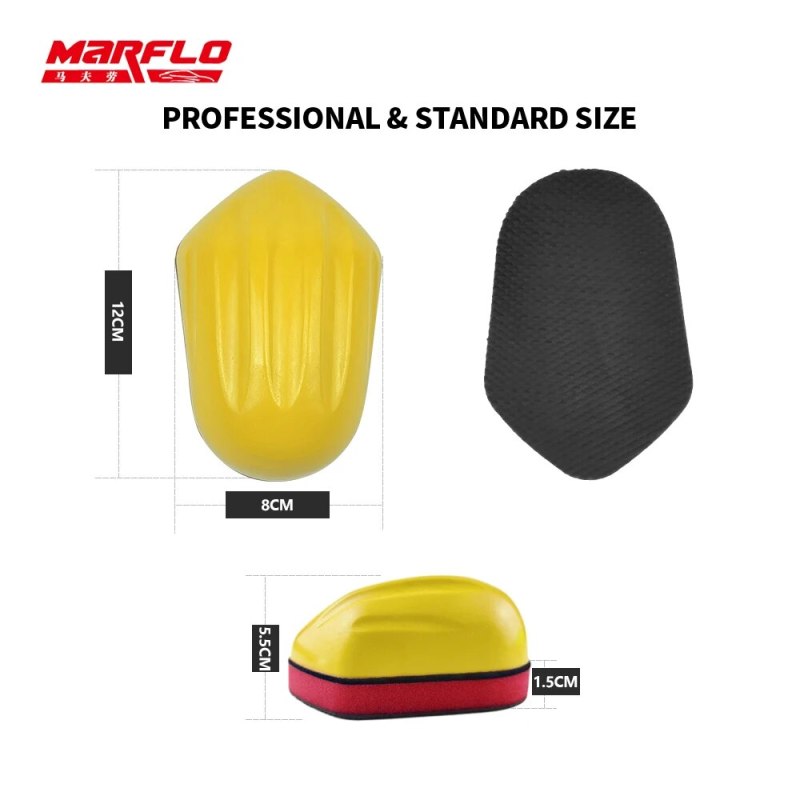 Marflo Car Care Paint Cleaner Magic Clay Bar Block Sponge Washer Pad Use Before Car Wax Paint Coating Supplies Auto Washing Tool