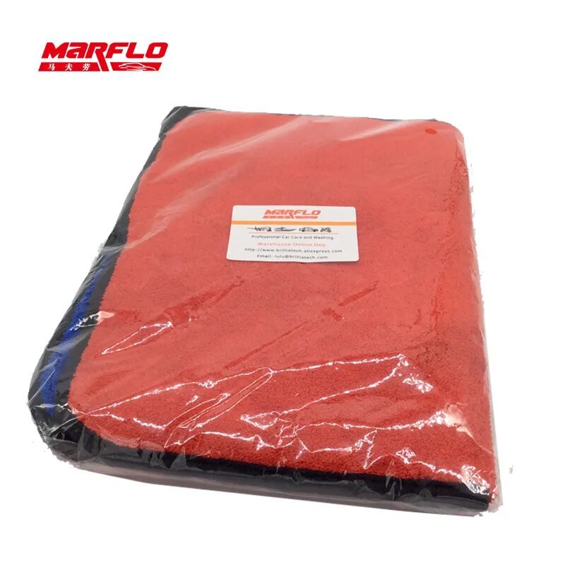 Microfiber Towel Cloth 1000gsm Car Care Wash Blue Red 2pcs in one polybag