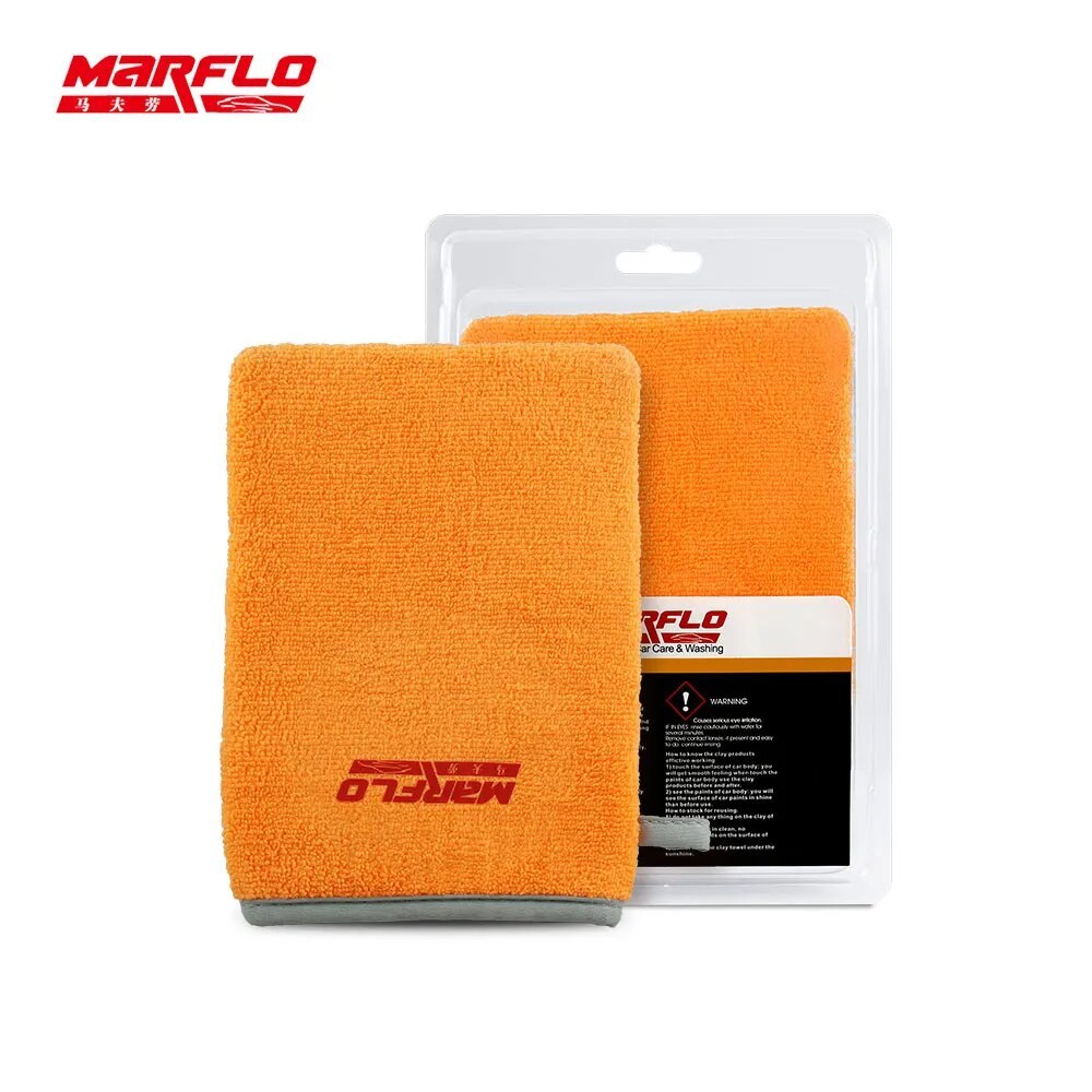 Marflo Car Washing Magic Clay Mitt Sponge Microfiber Glove Auto Cleaner With High Quality Clay Blue Red Orange