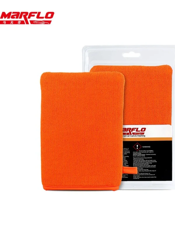 Marflo Car Washing Magic Clay Mitt Sponge Microfiber Glove Auto Cleaner With High Quality Clay Blue Red Orange