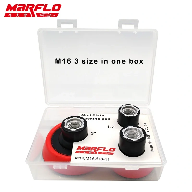 Marflo Sanding Backing Pad Plate Backing Pad M14 Thread M16 5/8-11 T1.2" 2" 3" 3size in one Package BT-70P123