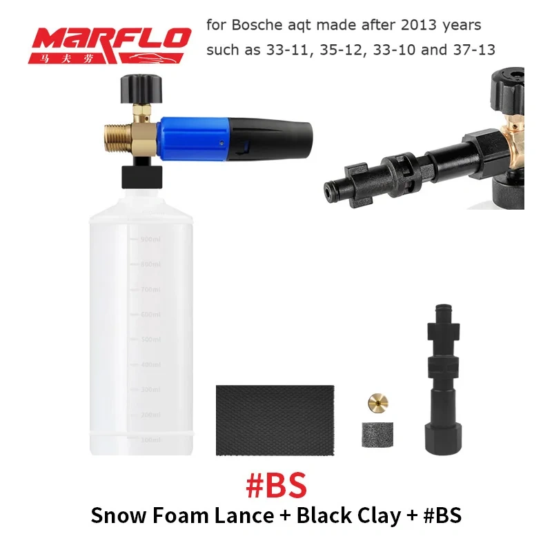 Marflo Snow Foam Gun Lance for Water Gun with Magic Clay Block Car Washing Package