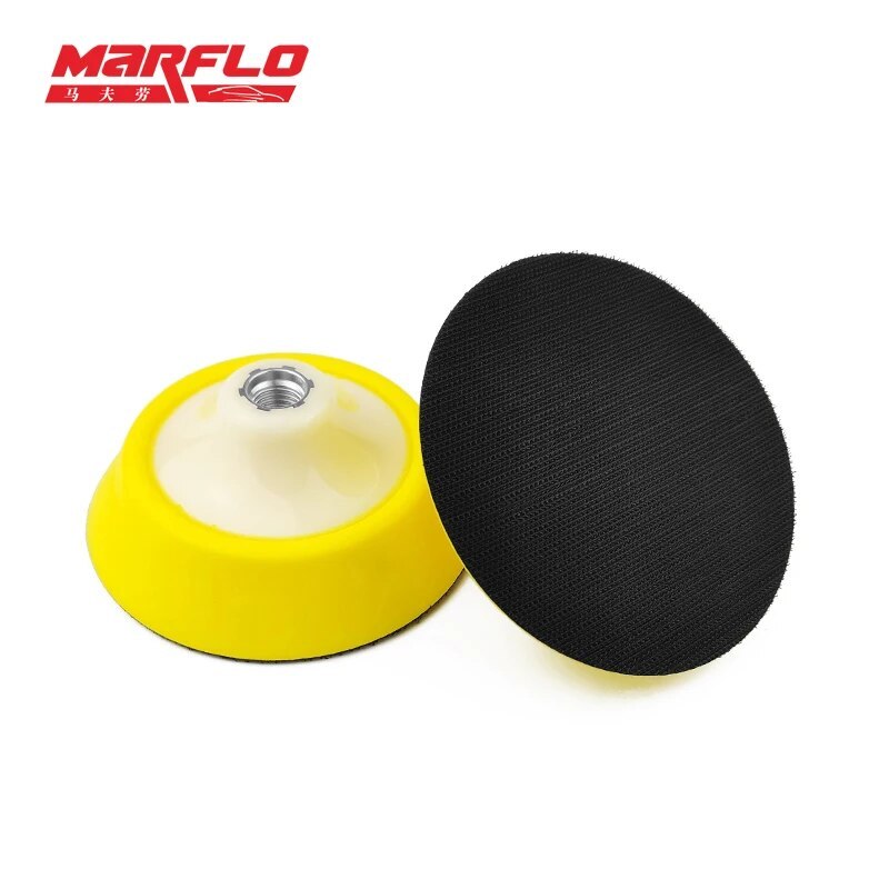 Marflo 5in PU Foam Backing Plate Drill Buffer 125mm Hook Loop M14 M16 Thread for Polishing Machine