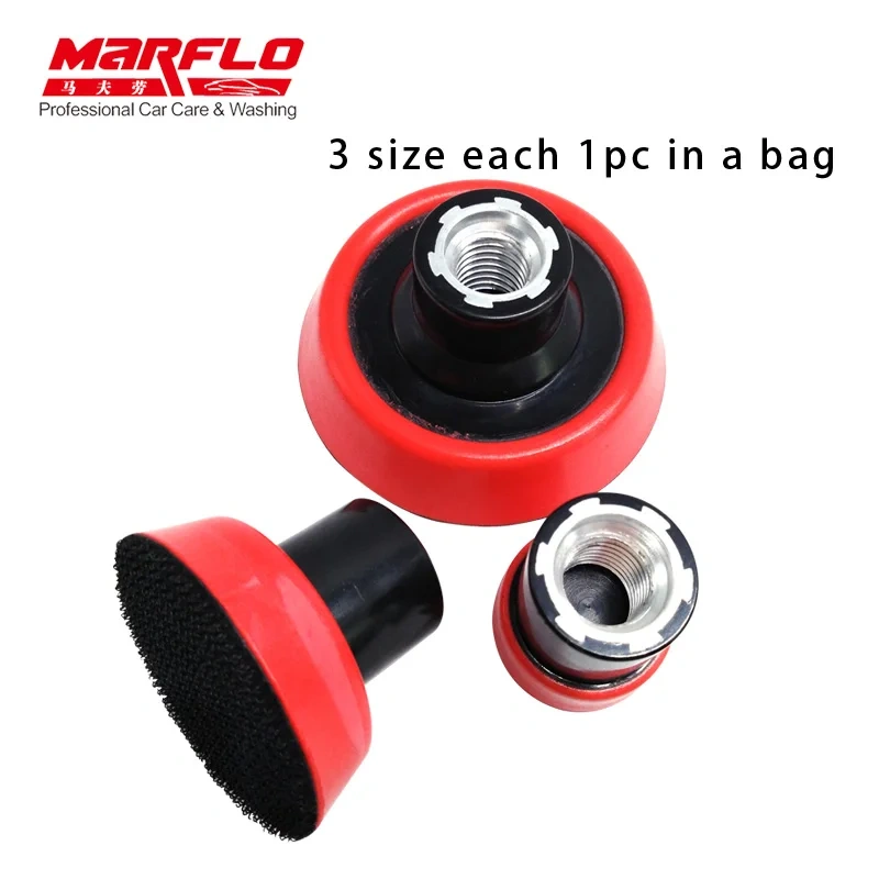 MARFLO Plate Backing Pad Sponge Polishing Car Wash and Care Tools M14 1.2" 2" 3" 3size in One Package