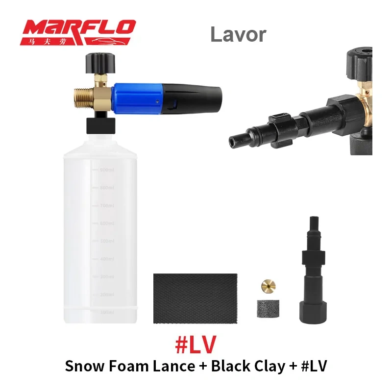 Marflo Snow Foam Gun Lance for Water Gun with Magic Clay Block Car Washing Package