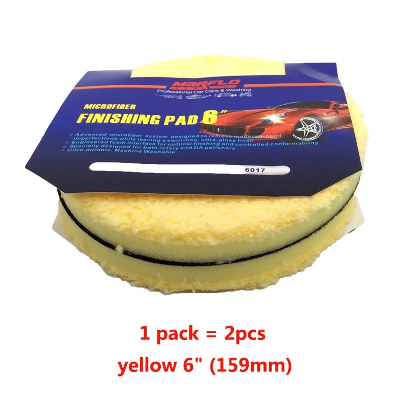 MARFLO Paint Car Care 6" Microfiber Buff Sponge Polishing Pad  Wax Pad  For Both Rotary and DA Polisher