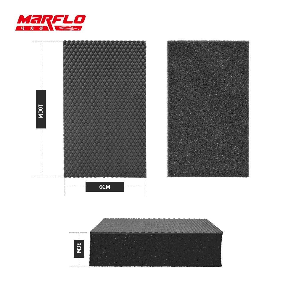 Marflo Car Paint Cleaner Magic Clay Pad Sponge Speed Block Before Waxing and Coating Auto Accessories Tools