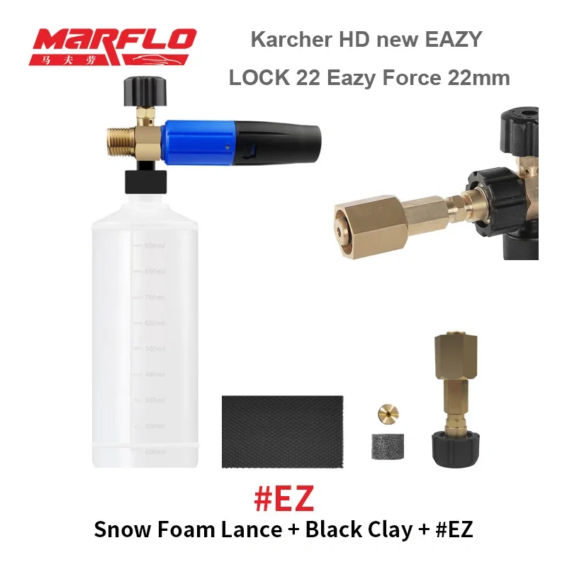 Marflo Snow Foam Gun Lance for Water Gun with Magic Clay Block Car Washing Package