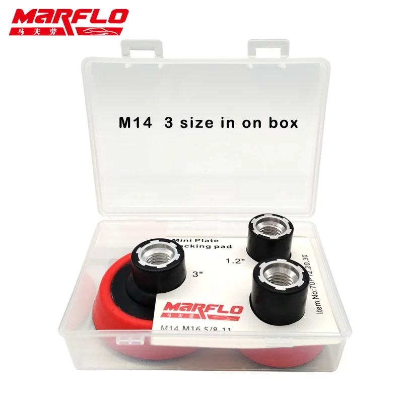 Marflo Sanding Backing Pad Plate Backing Pad M14 Thread M16 5/8-11 T1.2" 2" 3" 3size in one Package BT-70P123