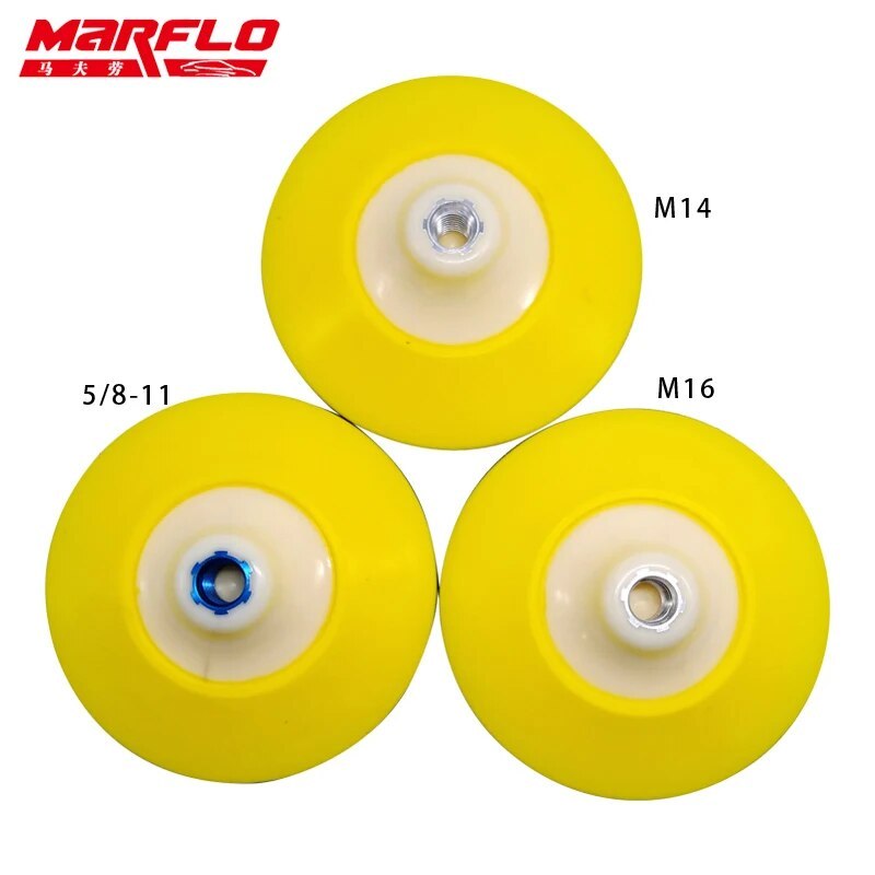 Marflo Car Wash Plate Backing Pad with Polishing Sponge Pad 6"  Thread M14 M16 5/8-11 Flexible Polishing Pad