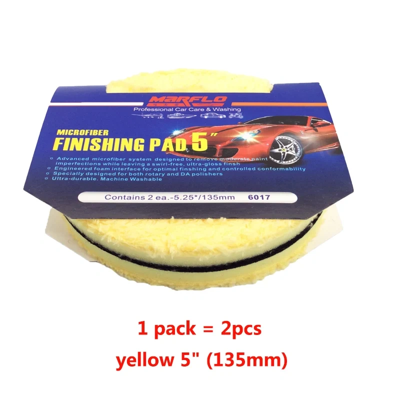 MARFLO Paint Car Care 6" Microfiber Buff Sponge Polishing Pad  Wax Pad  For Both Rotary and DA Polisher