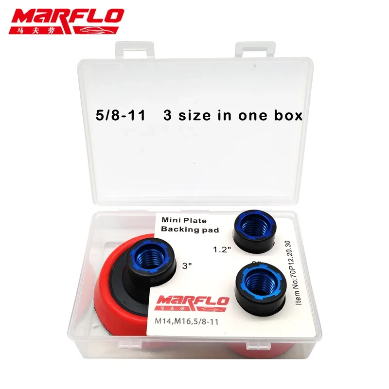 Marflo Sanding Backing Pad Plate Backing Pad M14 Thread M16 5/8-11 T1.2" 2" 3" 3size in one Package BT-70P123