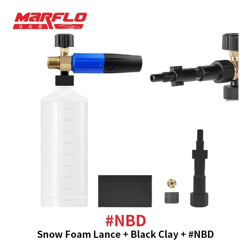 Marflo Snow Foam Gun Lance for Water Gun with Magic Clay Block Car Washing Package