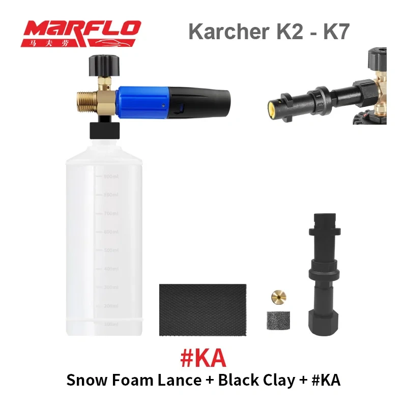 Marflo Snow Foam Gun Lance for Water Gun with Magic Clay Block Car Washing Package