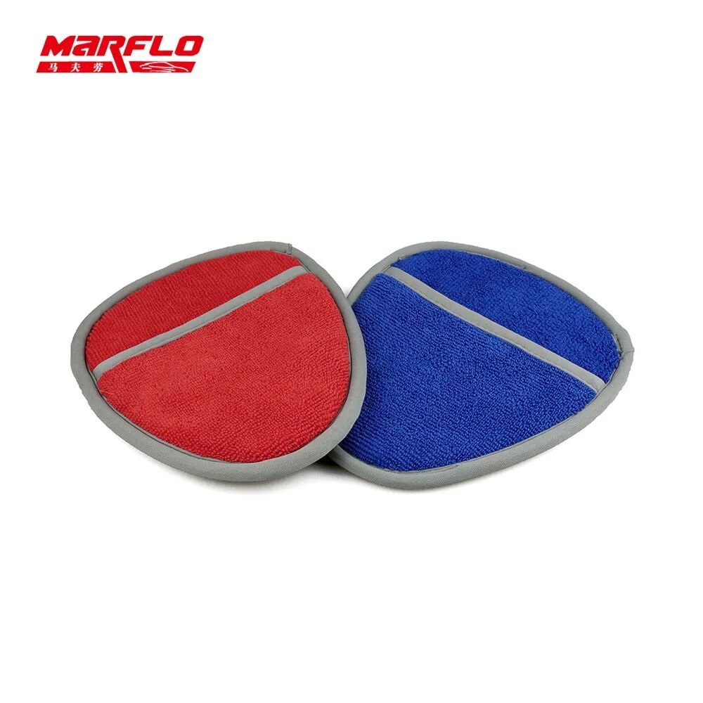 Marflo Car Wash Cleaning Microfiber Gloves Magic Clay Mitt Cloth Microfiber Towel Clay Bar Pad Detailing Cloth Eraser 6020