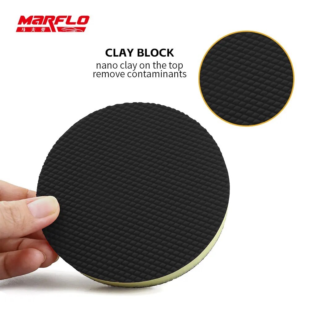 Marflo Car Washing Polish Wax Pad Heavy Grad Magic Clay Sponges Care Detailing Auto Tools Cleaning 6 5 4 3 Inch