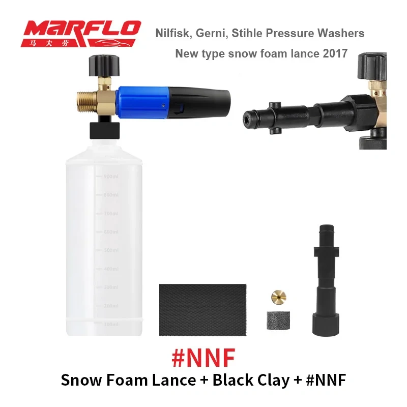 Marflo Snow Foam Gun Lance for Water Gun with Magic Clay Block Car Washing Package