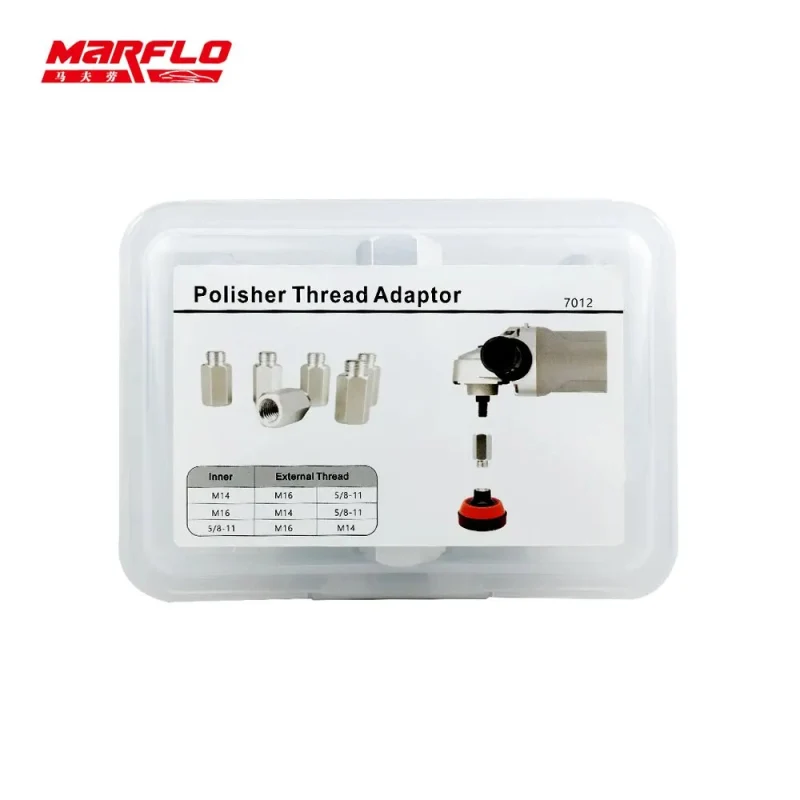 MARFLO Polisher Thread Car Care Extension Shaft M14 M16 Rotary Clean Washer Extension Rod Set Bar Auto Detailing Backing Plate