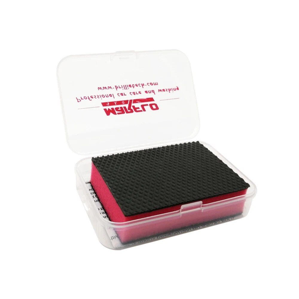 2pcs MARFLO Magic Clay Bar Block Car Wash Care Cleaning Detailing Wax Applicator Sponge Pad Towel Tools Paint Repair