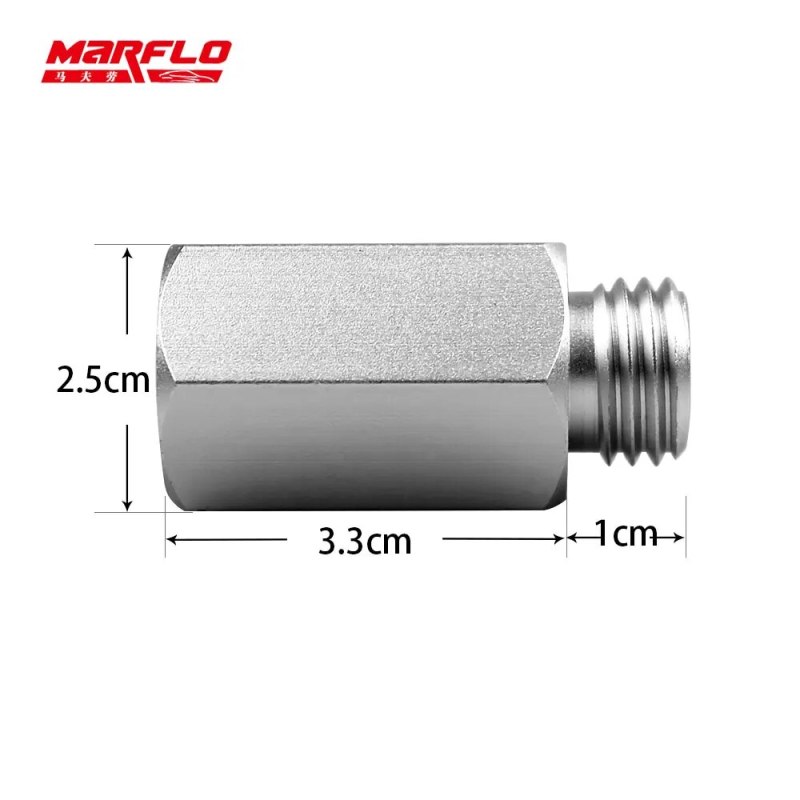 MARFLO Polisher Thread Car Care Extension Shaft M14 M16 Rotary Clean Washer Extension Rod Set Bar Auto Detailing Backing Plate