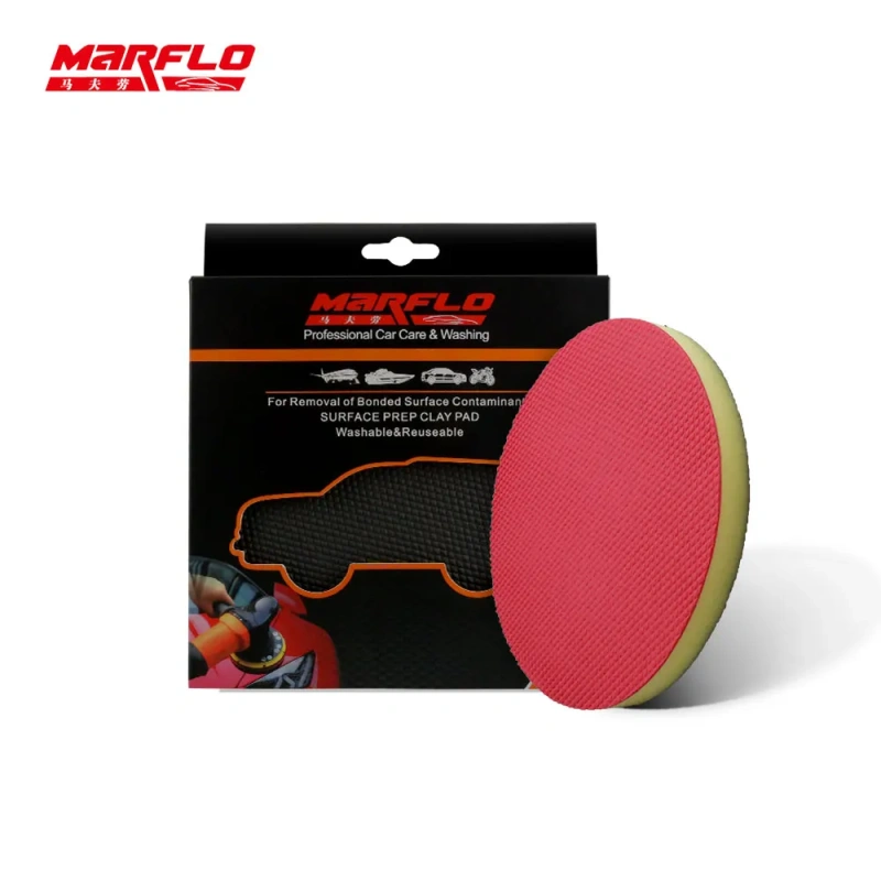 160mm MARFLO Car Washing Magic Clay  Bar Pad Cleaning Paint Before Car Polish Sponge Wax Medium King Heavy Grade