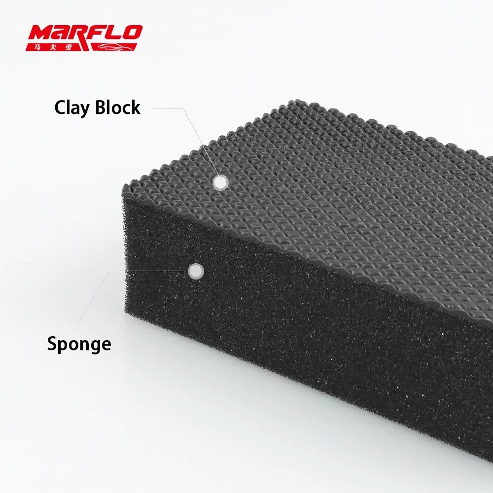Marflo Car Paint Cleaner Magic Clay Pad Sponge Speed Block Before Waxing and Coating Auto Accessories Tools