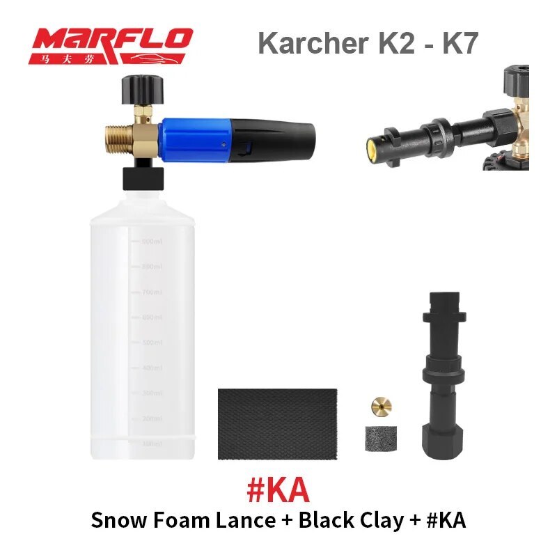 Marflo Snow Foam Gun Lance for Water Gun with Magic Clay Block Car Washing Package