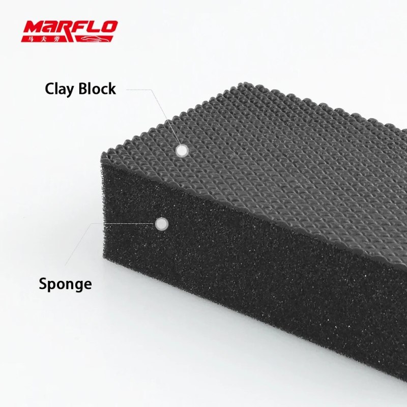 Marflo Car Washing Cleaner Magic Clay Bar Block Sponge Clay Removal Contaminants Before Paint Wax Ceramic CoatingBT-6045